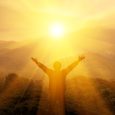 Man thank God on the mountain